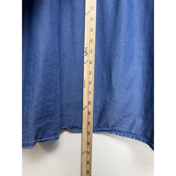 Calligraphie Women’s Blouse Top Blue Pinch Pleated Shoulders Long Sleeve Sz XL - Picture 14 of 14